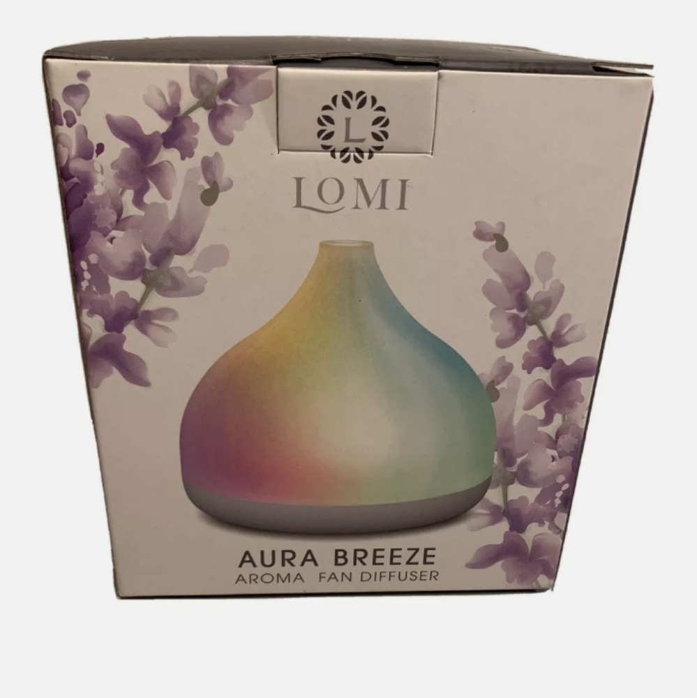 Lomi Aroma Therapy Fan Diffuser Color Changing Light USB Cable Air Freshener